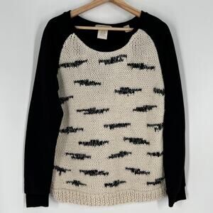Scotch & Soda Alpaca Blend Sweater Womens M Cream Black Front Knit Pullover